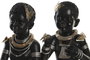 DKD Home Decor Figura de Resina Africana Negra (Pack de 2)