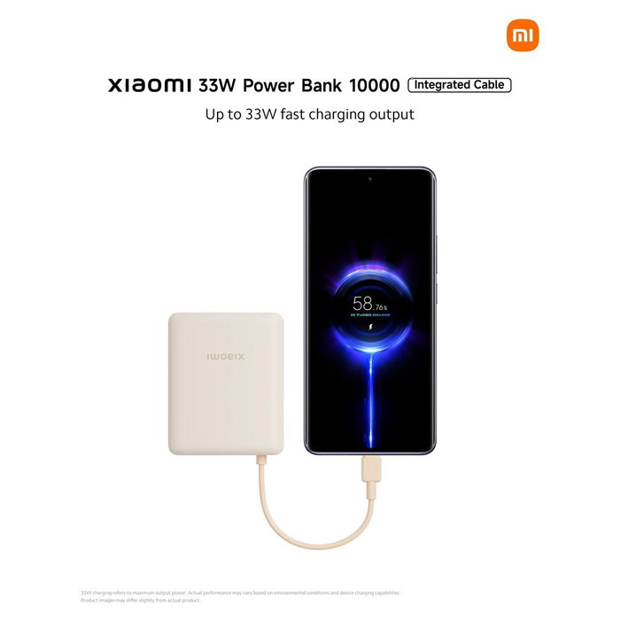 XIAOMI Power Bank 10000 con cable integrado 33W Azul