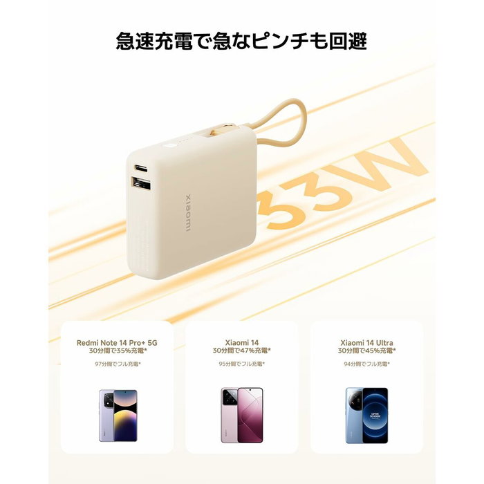 XIAOMI Power Bank 10000 con cable integrado 33W Azul