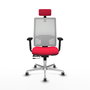 PIQUERAS Y CRESPO Silla de oficina Horna con mecanismo Sincro/Traslack, Rojo y Blanco
