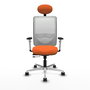 PIQUERAS Y CRESPO Silla de oficina Zulema con mecanismo Sincro/Traslack, Naranja y Blanco