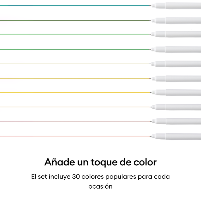 Cricut Bolígrafos de Punta Fina Gama Ultimate, 0.4 mm, Pack de 30 unidades + Adaptador