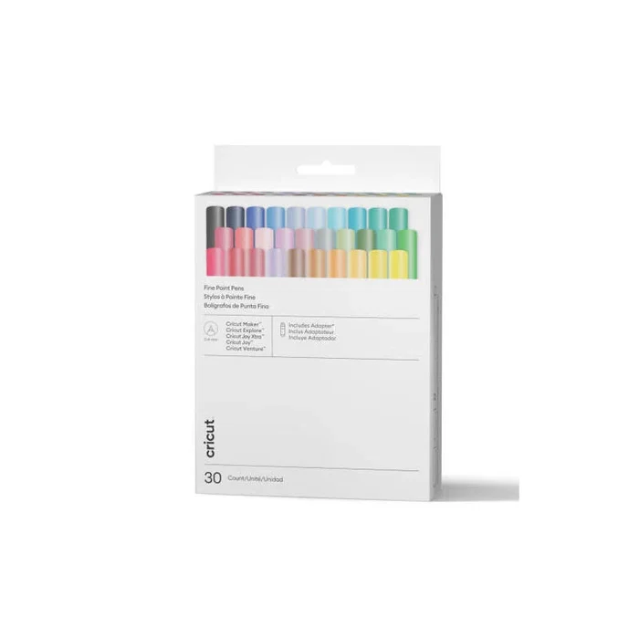 Cricut Bolígrafos de Punta Fina 0.4 mm Gama Ultimate (30 uds.) + Adaptador