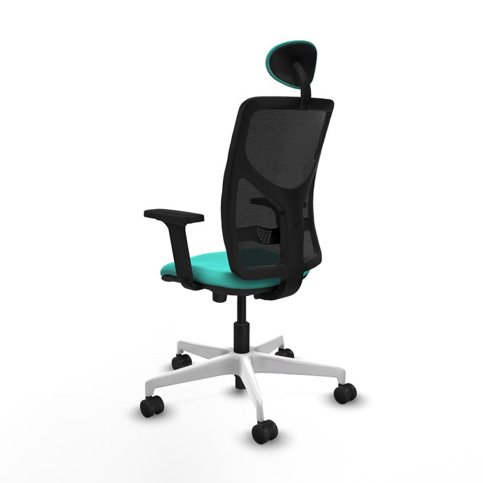PIQUERAS Y CRESPO Silla de oficina Motilla con mecanismo Sincro/Traslack Turquesa y Negro