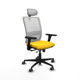 PIQUERAS Y CRESPO Silla de oficina Haches Sincro/Traslack Amarillo y Blanco