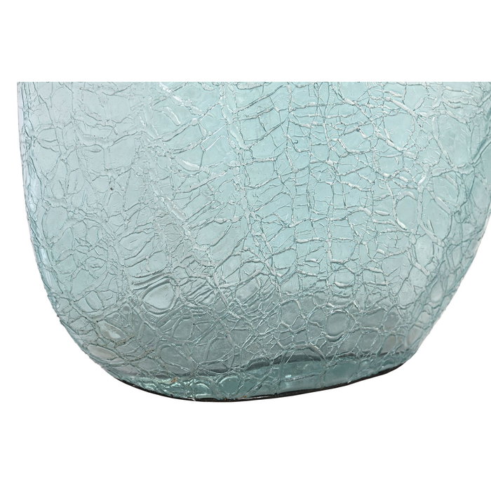 DKD Home Decor Jarrón de Cristal y Aluminio con Concha Azul DKD Home Decor Jarrón de Cristal y Aluminio con Concha Azul