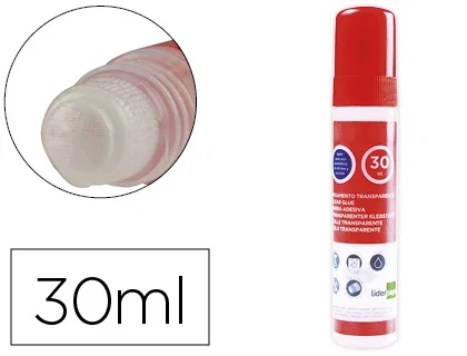 Liderpapel Cola Transparente para Papel y Tela con Esponja Dispensadora 30 ml Liderpapel Cola Transparente para Papel y Tela con Esponja Dispensadora 30 ml