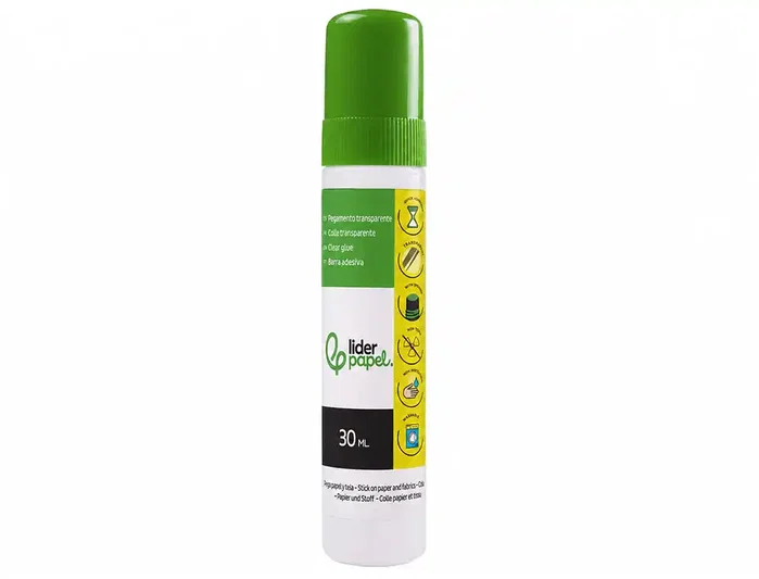 Liderpapel Pegamento transparente para papel y tela 30 ml