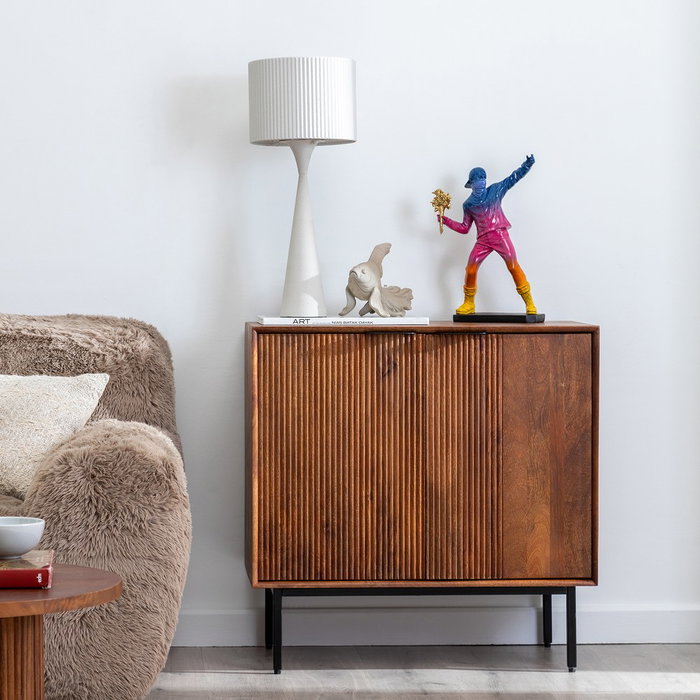 Mueble Auxiliar Madera de Mango Salón 80 X 40 X 80 cm Mueble Auxiliar Madera de Mango Salón 80 X 40 X 80 cm