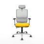 PIQUERAS Y CRESPO Silla de oficina Haches con mecanismo Sincro/Traslack Amarillo y Blanco