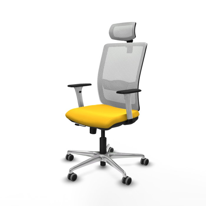 PIQUERAS Y CRESPO Silla de oficina Haches con mecanismo Sincro/Traslack Amarillo y Blanco PIQUERAS Y CRESPO Silla de oficina Haches con mecanismo Sincro/Traslack Amarillo y Blanco