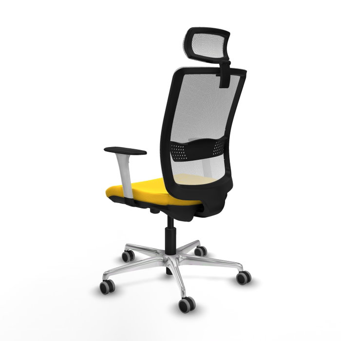 PIQUERAS Y CRESPO Silla de oficina Haches con mecanismo Sincro/Traslack Amarillo y Blanco PIQUERAS Y CRESPO Silla de oficina Haches con mecanismo Sincro/Traslack Amarillo y Blanco
