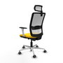 PIQUERAS Y CRESPO Silla de oficina Haches con mecanismo Sincro/Traslack Amarillo y Blanco