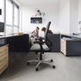 PIQUERAS Y CRESPO Silla de oficina Cilanco con mecanismo Sincro/Traslack, Negro y Gris