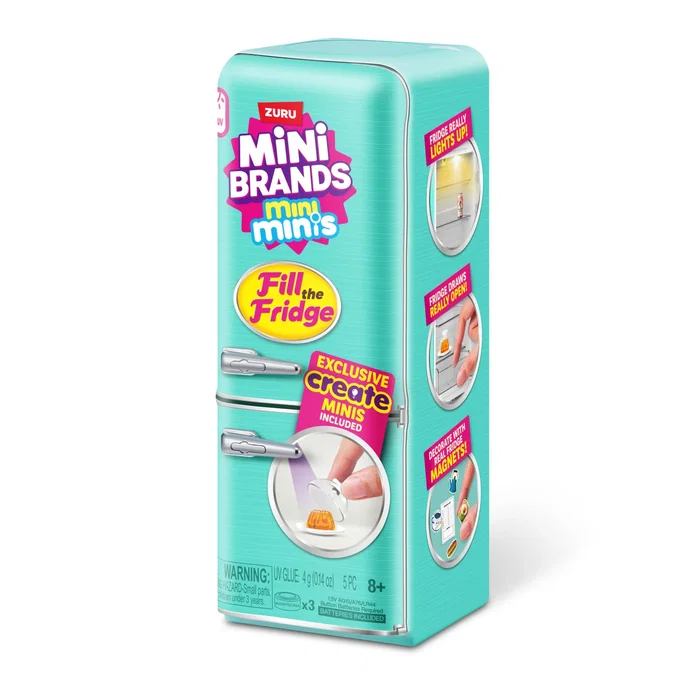 Zuru Mini Brands - Mini Minis Fill The Fridge Playset, Figura de Juguete 77673TQ1, Set Coleccionable con Iluminación para Niños +8 Años