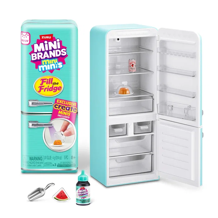 Zuru Mini Brands - Mini Minis Fill The Fridge Playset, Figura de Juguete 77673TQ1, Set Coleccionable con Iluminación para Niños +8 Años