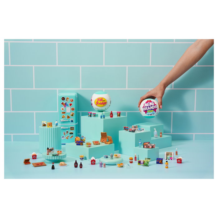 ZURU Mini Brands 77673 - Mini Minis Fill the Fridge Playset con Iluminación para niños de 8 años en adelante, Multicolor