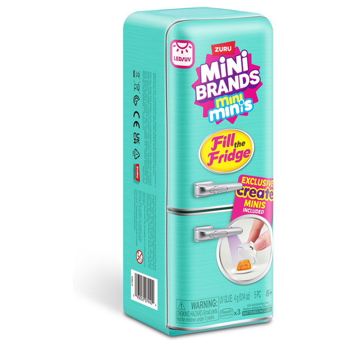 ZURU Mini Brands 77673 - Mini Minis Fill the Fridge Playset con Iluminación para niños de 8 años en adelante, Multicolor