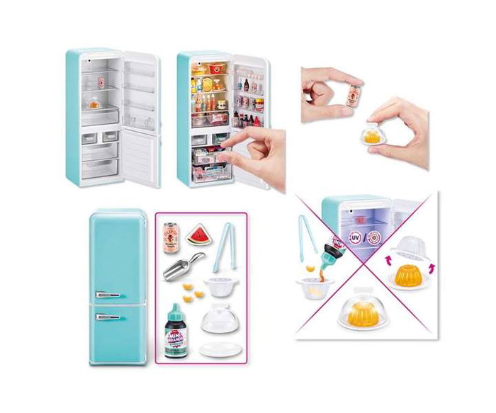 JugaToys Nevera Sorpresa Mini Brand con Accesorios, Llena la Nevera - Modelos Surtidos