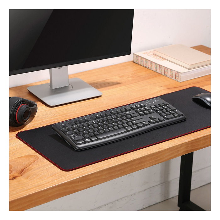 ROLINE Alfombrilla de Escritorio y Juegos para Teclado y Ratón 780 x 300 mm - Antideslizante, Tela, Negro y Rojo, 18.01.2048