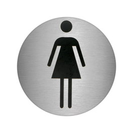 ORYX Placa Adhesiva Baño Mujer Acero Inoxidable Ø 7 cm