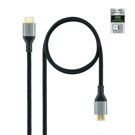 Nano Cable 10.15.8101-L150 Cable HDMI 2.1 Macho a Macho 1.5m Certificado Negro Ultra High Speed 48Gbps 8K 60Hz