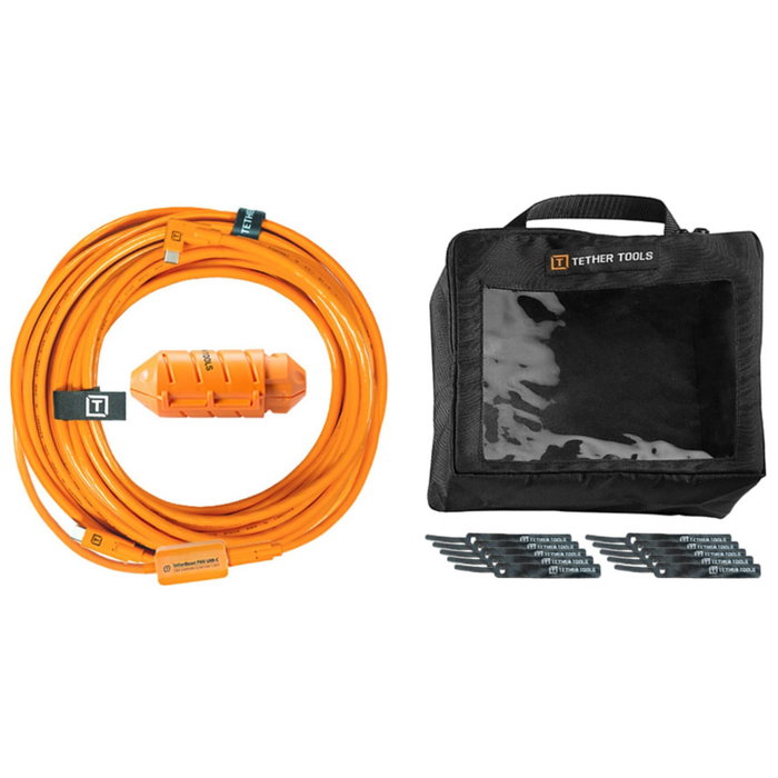 Tether USB-C a USB-C Cable System 9,40 m con conector en ángulo, naranja Tether USB-C a USB-C Cable System 9,40 m con conector en ángulo, naranja