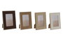 DKD Home Decor Set de 4 Marcos para Fotos 15x20 Velvet y Cristal Beige/Marrón