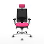 PIQUERAS Y CRESPO Silla de oficina Horna Rosa y Negro con Mecanismo Sincro