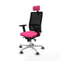 PIQUERAS Y CRESPO Silla de oficina Horna Rosa y Negro con Mecanismo Sincro