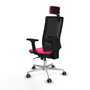 PIQUERAS Y CRESPO Silla de oficina Horna Rosa y Negro con Mecanismo Sincro