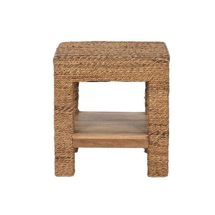DKD Home Decor Mesita Auxiliar de Fibra de Teca Natural