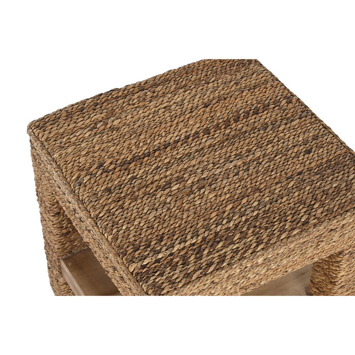 DKD Home Decor Mesita Auxiliar de Fibra de Teca Natural