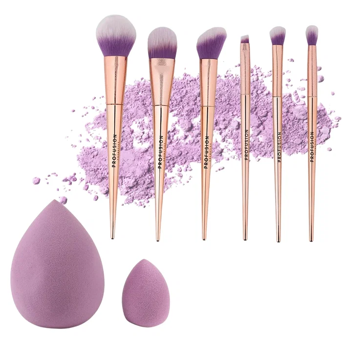 Profusion Cosmetics Set de Brochas y Esponjas de Maquillaje