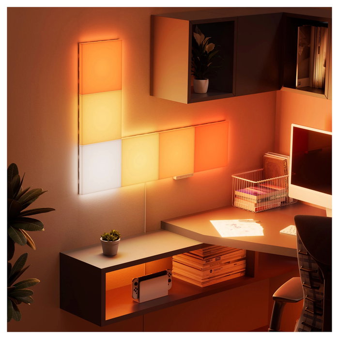 Nanoleaf N8100K02-6BS Starter Kit de 6 Bloques Cuadrados para Pared, Luz RGB, 100-240V, Mando a Distancia Incluido