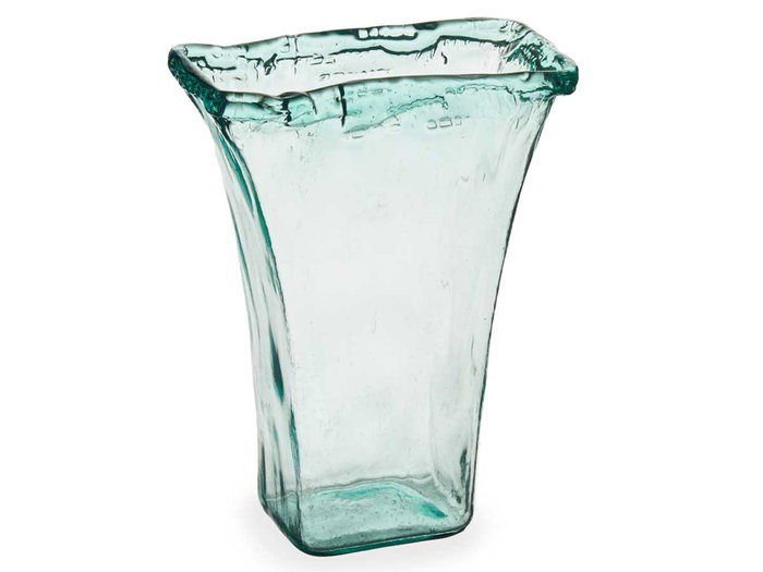 Giftdecor Jarron Vidrio Vesubio 35 cm Transparente Cristal Reciclado 27x34.5x14 cm (Set de 2)