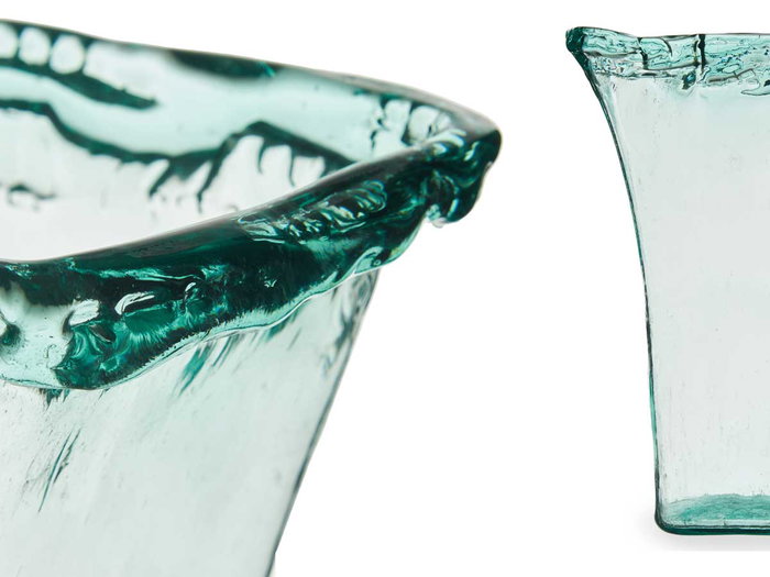 Giftdecor Jarron Vidrio Vesubio 35 cm Transparente Cristal Reciclado 27x34.5x14 cm (Set de 2)