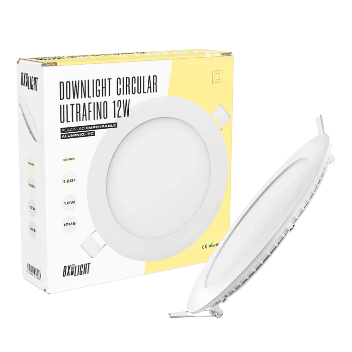 BX3 Placa LED Circular 12W 860Lm 4200K 40000H Empotrable o Superficie para Interior BX3-RDP09-12W-W BX3 Placa LED Circular 12W 860Lm 4200K 40000H Empotrable o Superficie para Interior BX3-RDP09-12W-W