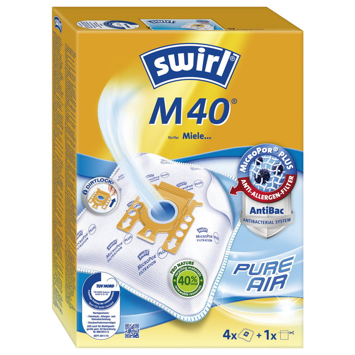 Swirl M 40 EcoPor (4 bolsas, 1 filtro) Swirl M 40 EcoPor (4 bolsas, 1 filtro)