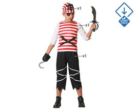 Disfraz Pirata Niño Infantil Rayas Rojo