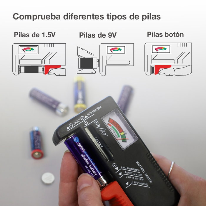 Hantums Comprobador de pilas - Blíster Hantums Comprobador de pilas - Blíster