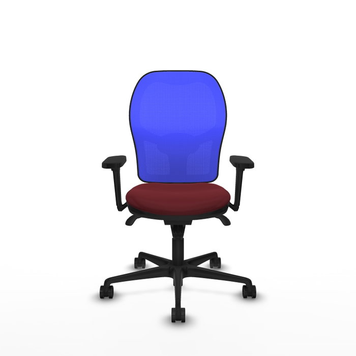 PIQUERAS Y CRESPO Silla de oficina Jorquera con mecanismo Sincro, Similpiel Granate y Malla Azul PIQUERAS Y CRESPO Silla de oficina Jorquera con mecanismo Sincro, Similpiel Granate y Malla Azul