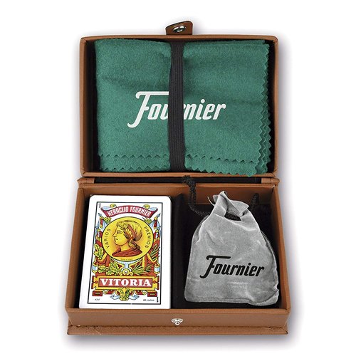 Fournier Juego de cartas española de 40 cartas con estuche de polipiel y tapete Fournier Juego de cartas española de 40 cartas con estuche de polipiel y tapete
