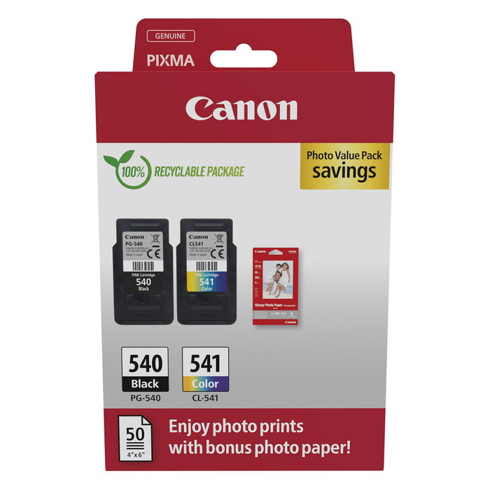 Canon PG-540/CL-541 Photo Value Pack con Papel Fotográfico Canon PG-540/CL-541 Photo Value Pack con Papel Fotográfico