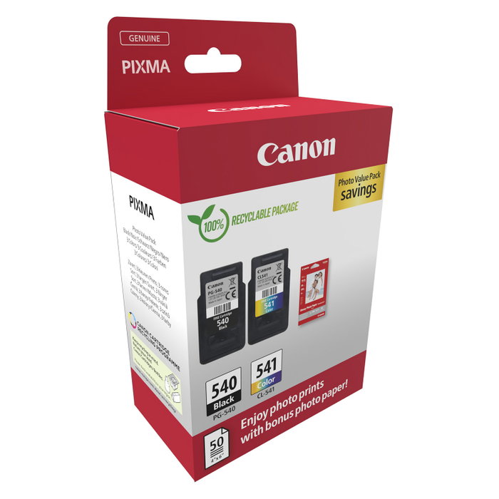 Canon PG-540/CL-541 Photo Value Pack con Papel Fotográfico Canon PG-540/CL-541 Photo Value Pack con Papel Fotográfico