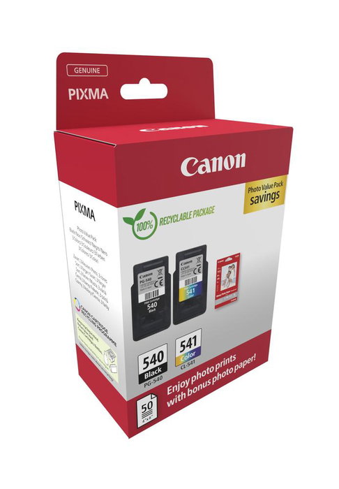 Canon PG-540/CL-541 Photo Value Pack con Papel Fotográfico Canon PG-540/CL-541 Photo Value Pack con Papel Fotográfico