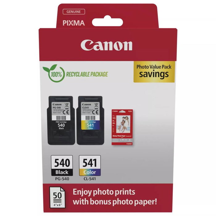 Canon PG-540/CL-541 Photo Value Pack con Papel Fotográfico Canon PG-540/CL-541 Photo Value Pack con Papel Fotográfico