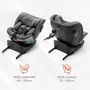 Babyauto Silla de Coche Xperta Grey Dobby I-Size ISOFIX Giratoria 360° ECE R129 Desde el Nacimiento hasta los 12 Años 0-36 kg