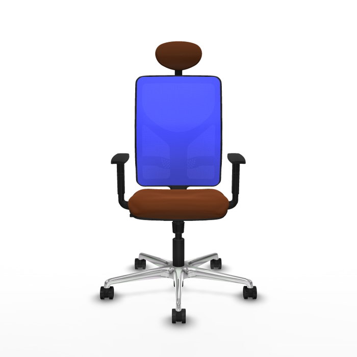 PIQUERAS Y CRESPO Silla de oficina Motilla con mecanismo Sincro, Marrón y Azul PIQUERAS Y CRESPO Silla de oficina Motilla con mecanismo Sincro, Marrón y Azul