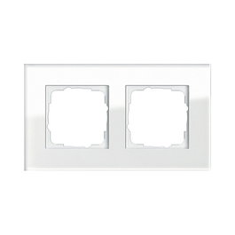 GIRA Esprit Glas Marco Doble Blanco Sin Tornillos 95x166x9.85 mm